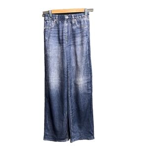 Mila Rosabella Blue Printed Faux Denim Women's Pants Size XS‎